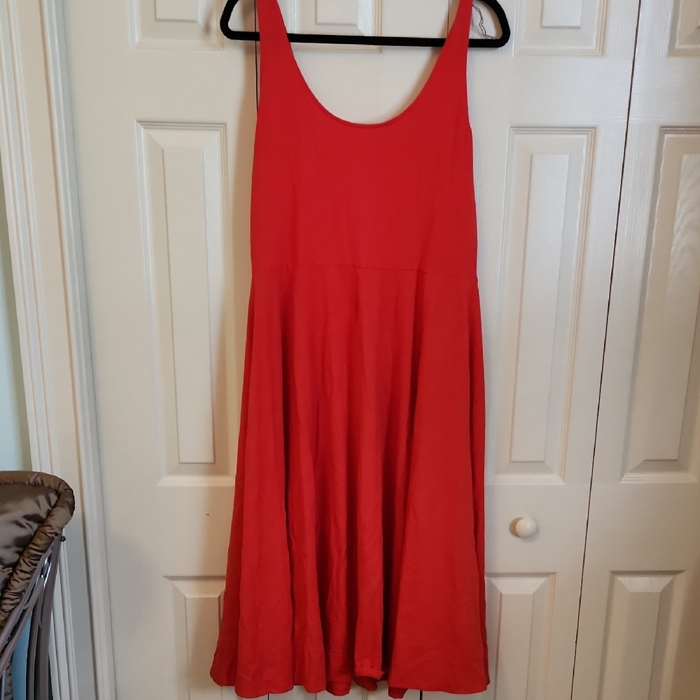 Elegant Orange Sleeveless  Dress
